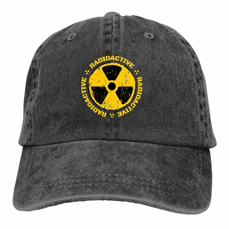 Gorra de béisbol con símbolo de radiación, visera de protección, Snapback, hombre y mujer