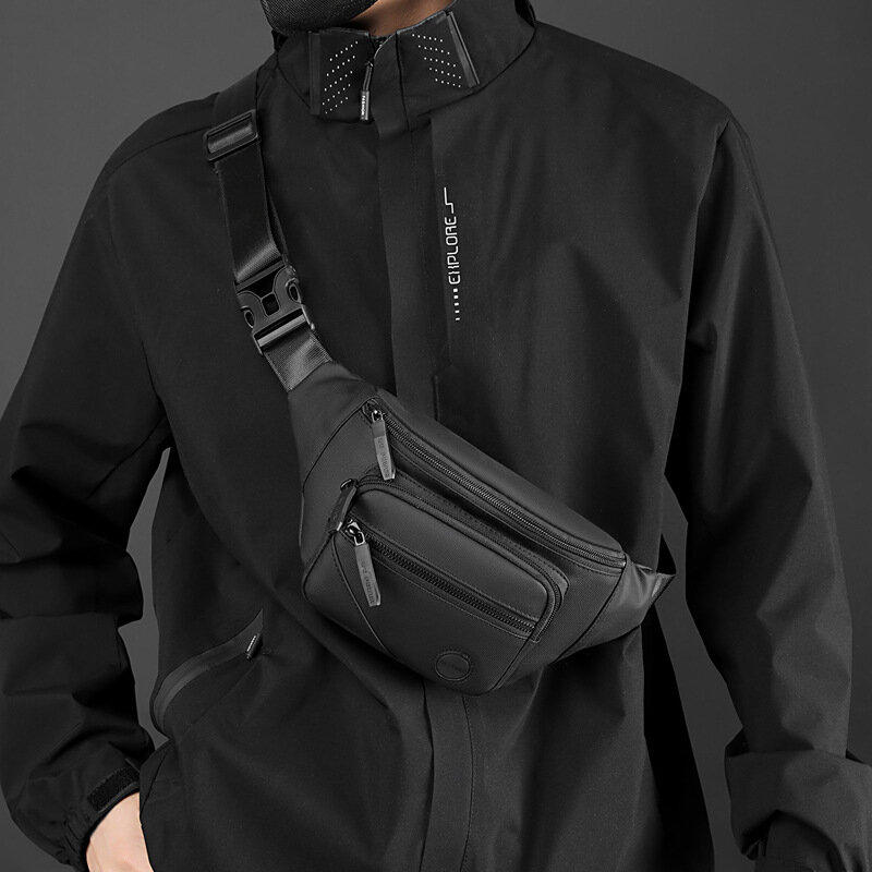 Waterproof Men Waist Bag Outdoor Fanny Pack Crossbody Bags for Man Chest Belt Bag Travel Mobile Phone Bag Chest Pack