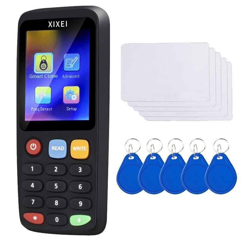 Baru X7 kartu Chip pintar RFID pembaca penulis kartu akses penyalin 125KHz 13.56MHz Tag lencana Token Clone NFC Decoder Duplicator