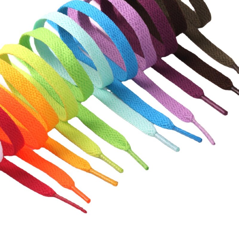 Cordones de colores para zapatillas de deporte, accesorio plano sin elasticidad, 26 colores, blanco y amarillo