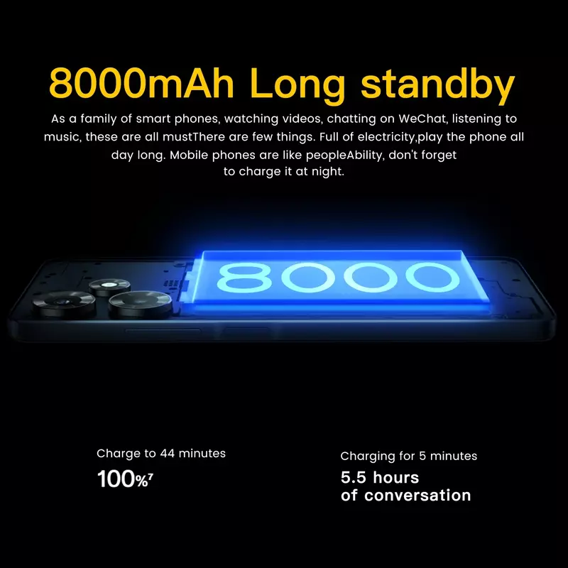 Schermo globale H30 7.3HD 16GB + 1TB 8000Mah Android 13 Celulare Dual Sim Face sbloccato 5G tablet cellulare originale
