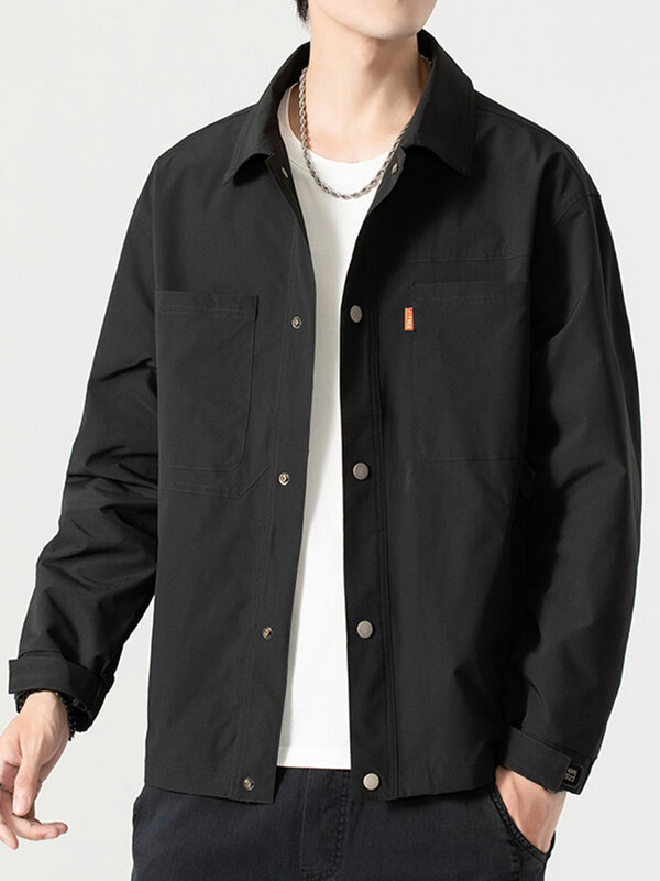 2023 nuove camicie colletto giacca da uomo tasche sul petto monopetto impermeabile giacca a vento da uomo giacca Casual cappotti Plus Size 8XL