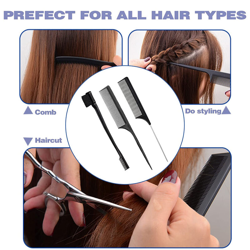 1Pc Combs สำหรับช่างทำผมมืออาชีพอุปกรณ์เสริมป้องกันไฟฟ้าสถิตย์ Hairdressing หวีผมความร้อนทนหวี Pintail
