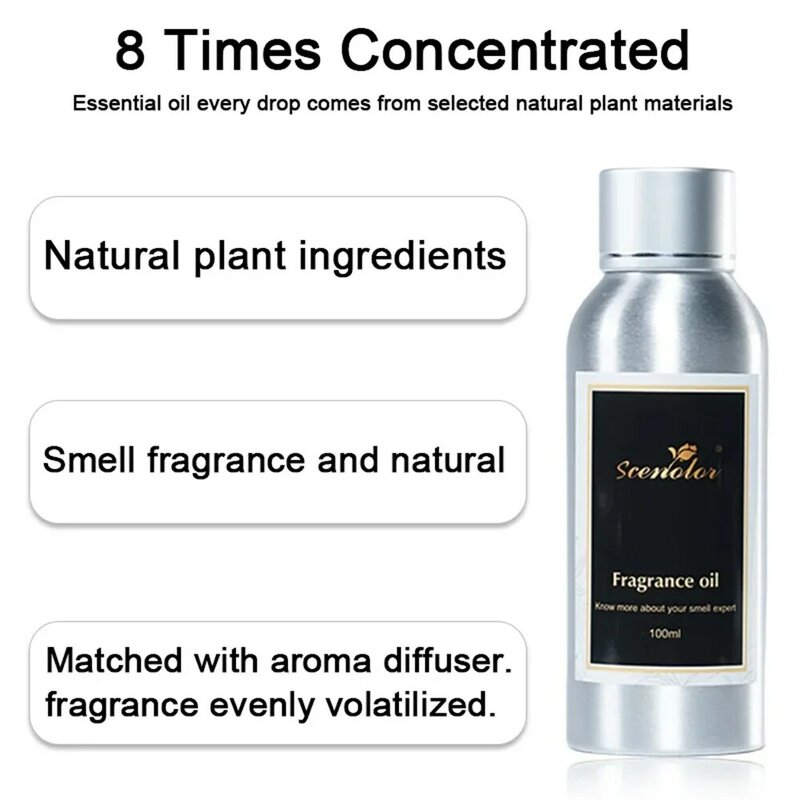 Aceite aromático de 100ml para difusor, ambientador Floral, serie de aromas esenciales para el hogar, Hotel, oficina, Spa, Club