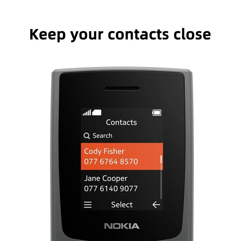 Wereldwijde Rom Meertalige Nokia 105 2G 2023 Dual Sim Functie Telefoon 1.8 Inch Display 1000Mah Lange Standby-Tijd Zaklamp Fm Radio