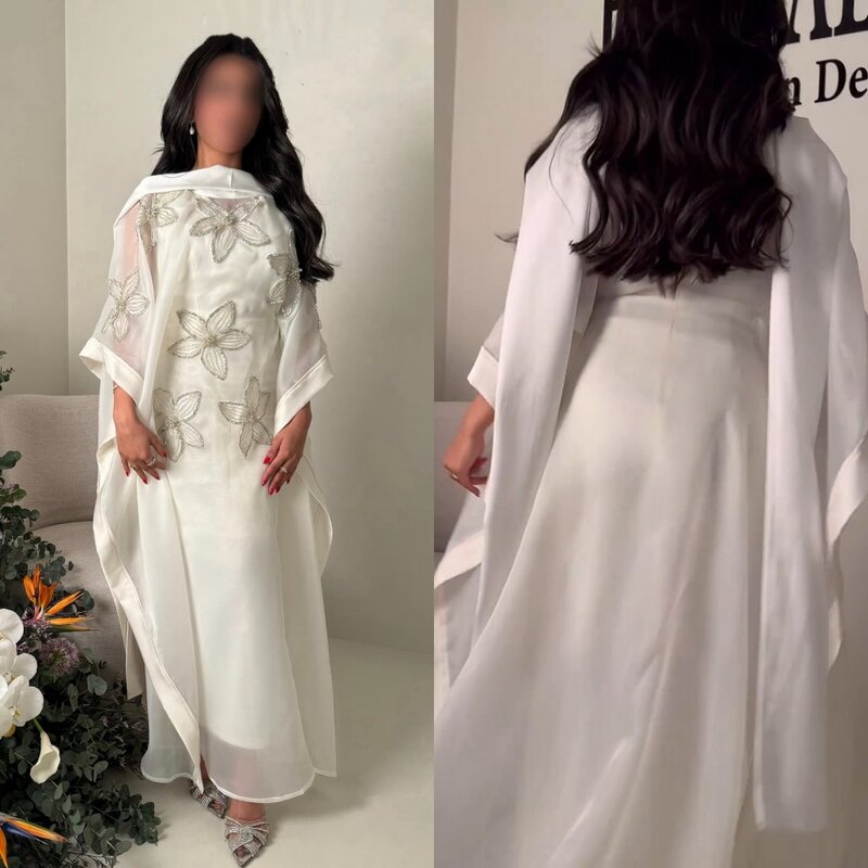Vestido de graduación con apliques de Organza para el Día de San Valentín, traje de cuello alto a medida, hasta el tobillo, Arabia Saudita