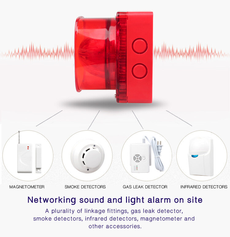 Avvisatore acustico e luminoso antincendio allarme sonoro e luminoso per esterni AC220V avvisatore acustico e luminoso per esterni