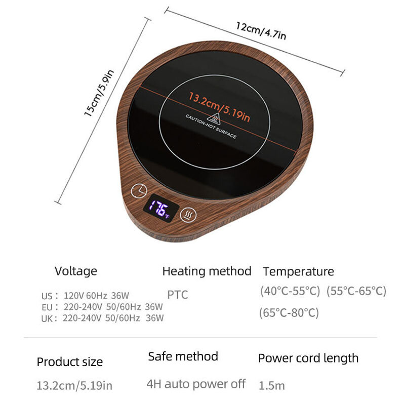 110V/220V หม้อเก็บความร้อนแก้วกาแฟอุ่นชาร้อนผู้ผลิตเครื่องทำความร้อน Pad ไฟฟ้า3เกียร์อุ่น Coaster แก้วความร้อนเครื่องทำความร้อน