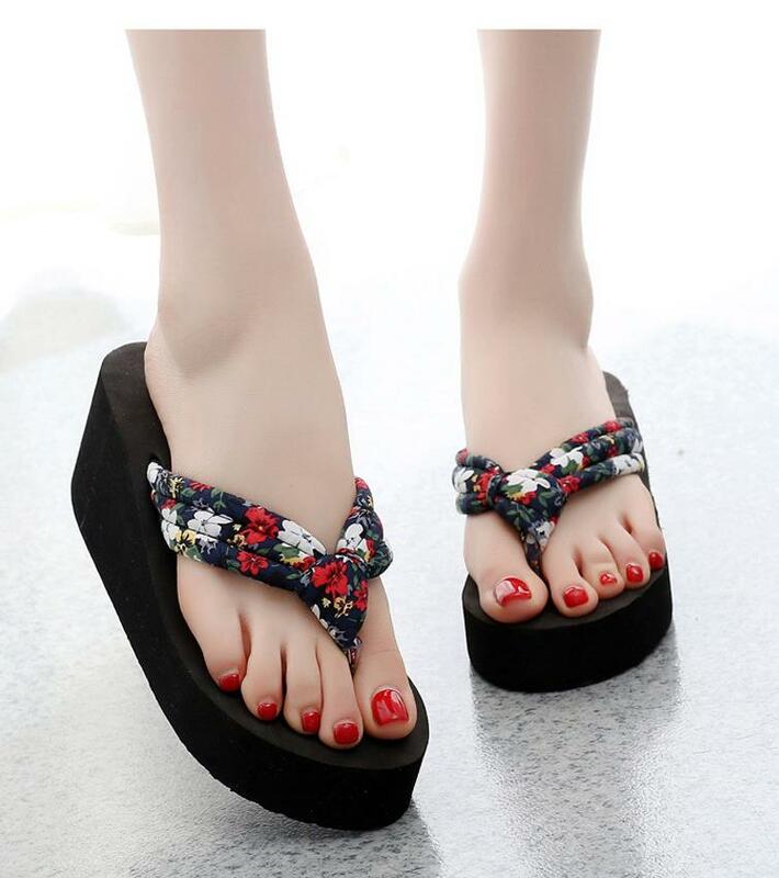 Hot! Nowe mody letnie kobiety platformy szpilki klapki plażowe sandały Bowknot pantofle damskie buty Size36-40 do wyboru