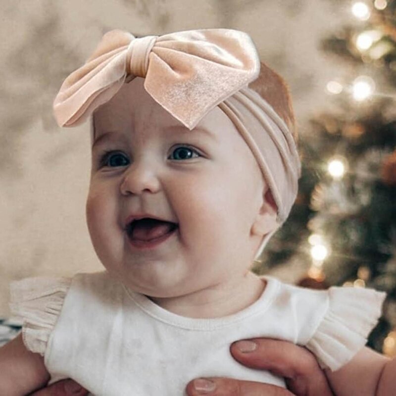 Modische Säuglingsstirnbänder mit Schleifendekor, 3 Stück, breites Kopftuch für Neugeborene, Mädchen-Kopfbedeckung,