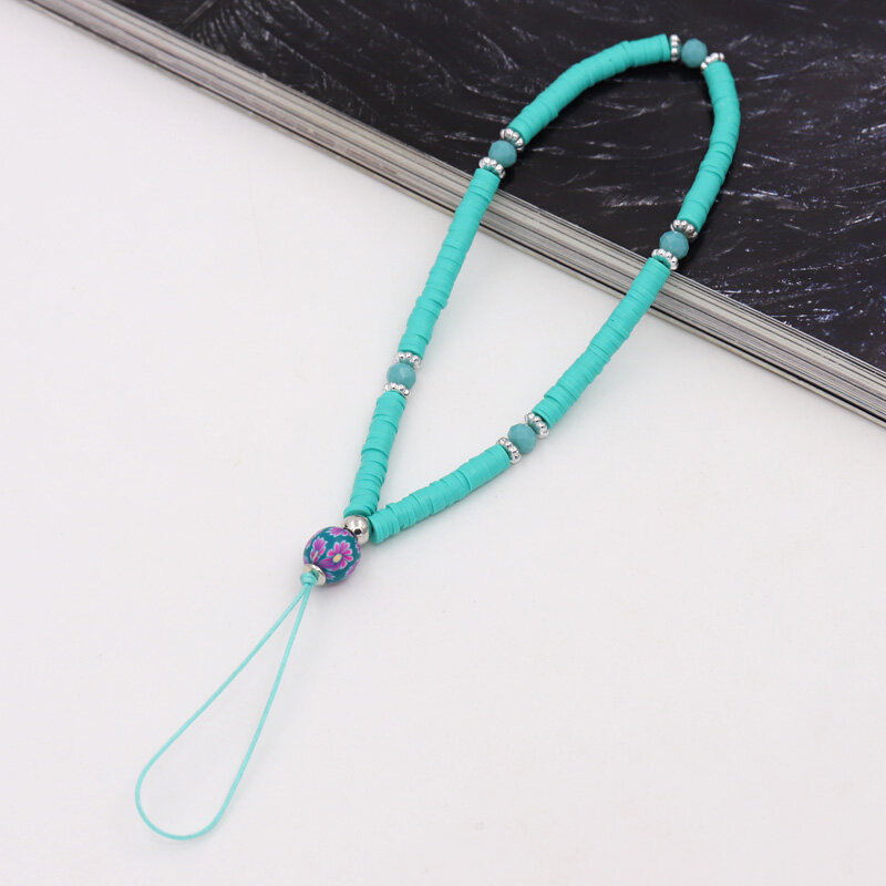 Fashion Women's Jewelry Mobile Phone Chain Handmade Beaded Clay Chain Ropes Anti-Lost Phone Lanyard Accessories Wholesale
