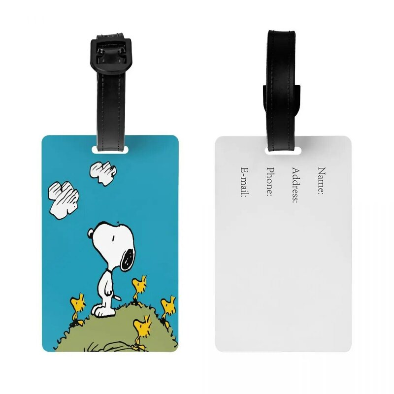 Benutzer definierte niedliche Cartoon Snoopy Gepäck anhänger benutzer definierte Gepäck anhänger Privatsphäre Abdeckung Name ID-Karte