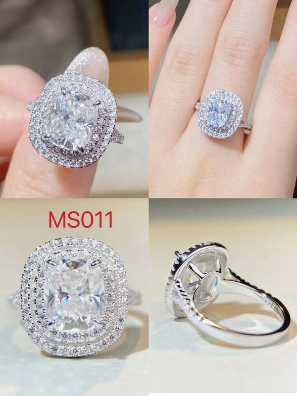 A65 Moissanite Diamond Ring 925 Silver Engagement Ring Classic Women's Wedding Gift