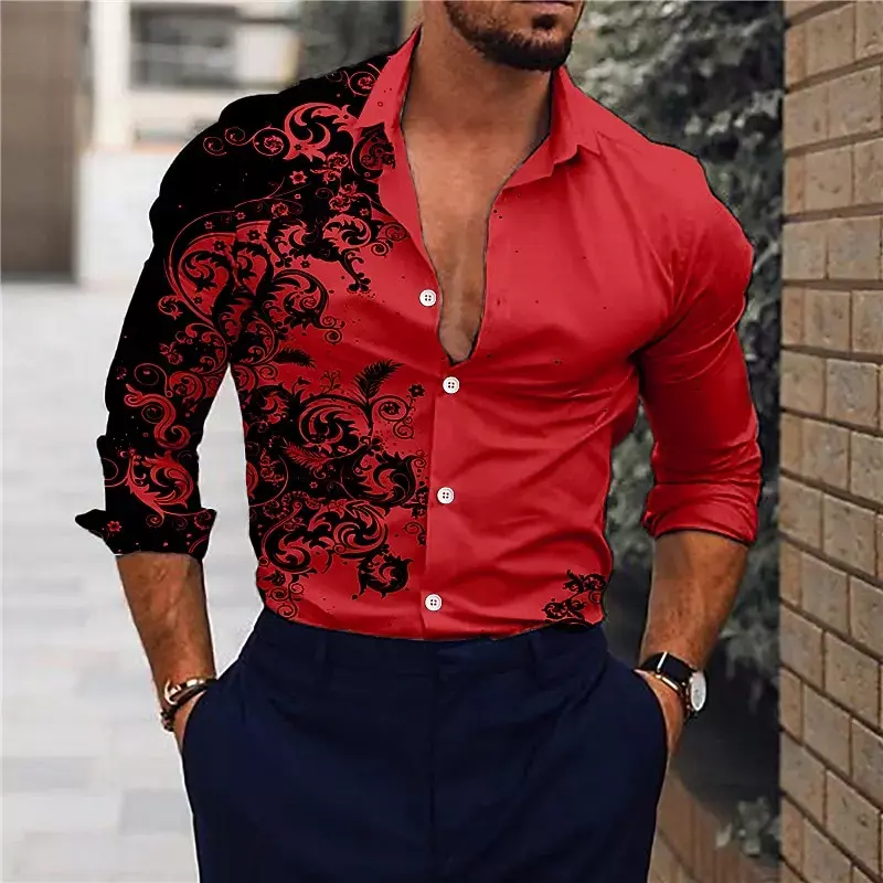 Camisa deportiva de lujo para hombre, Top rojo suave y comodo, tejido clasico de alta calidad, talla grande, moda casual, 2024