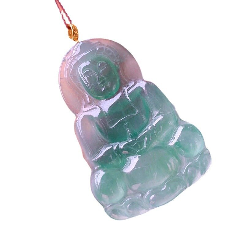 Colgante de la diosa de la Piedad, Jade de madera, mina de Myanmar Natural