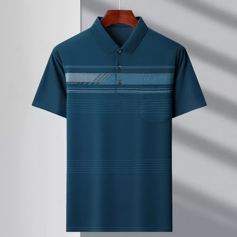 Business and Leisure Trend Fashion Solid Color Versatile Short Sleeved POLO Shirt for Men's Summer New Product