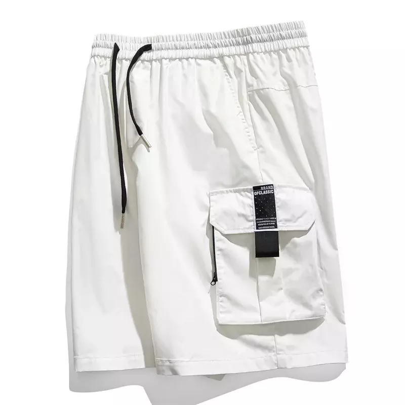 Pantalones cortos de algodón para hombre, pantalón holgado, liso, informal, recto, para deportes al aire libre, gimnasio, alta calidad
