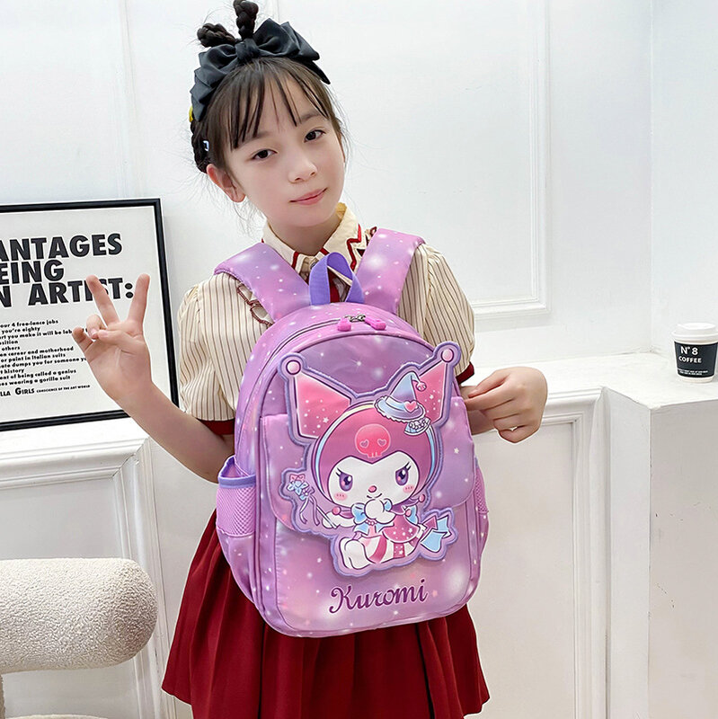 Hello Kitty Cinnamoroll zaino Kuromi, zainetto carino di grande capacità del fumetto, zaino da viaggio con pompon Mymelody