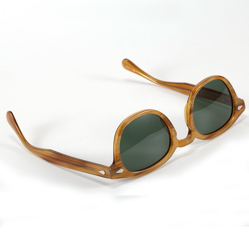 Johnny Depp Lemtosh verde polarizado óculos de sol, armação de acetato vintage, óculos de sombra para motorista, marca de luxo