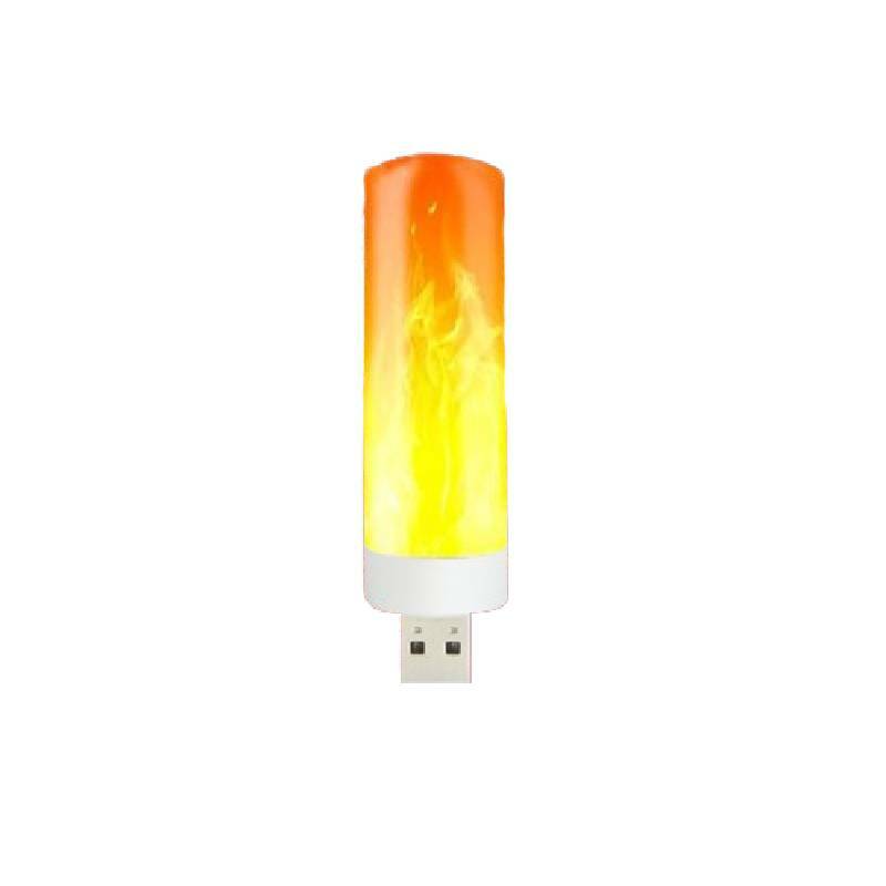 USB Atmosfera LED Flame Flashing Light, Warm Lighter Effect, Candle, Book Lamp, Power Bank, Camping Lighting Tool
