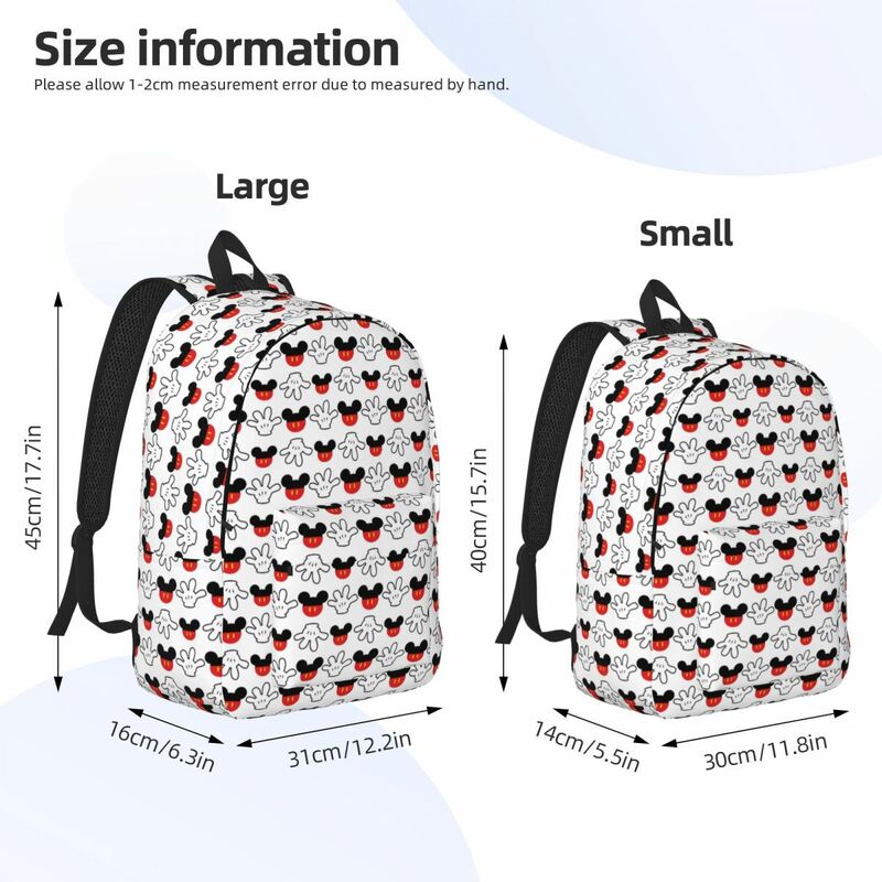 Custom Mickey Mouse Manga Canvas Backpack for Men Women Water Resistant School College Bag Printing Bookbag