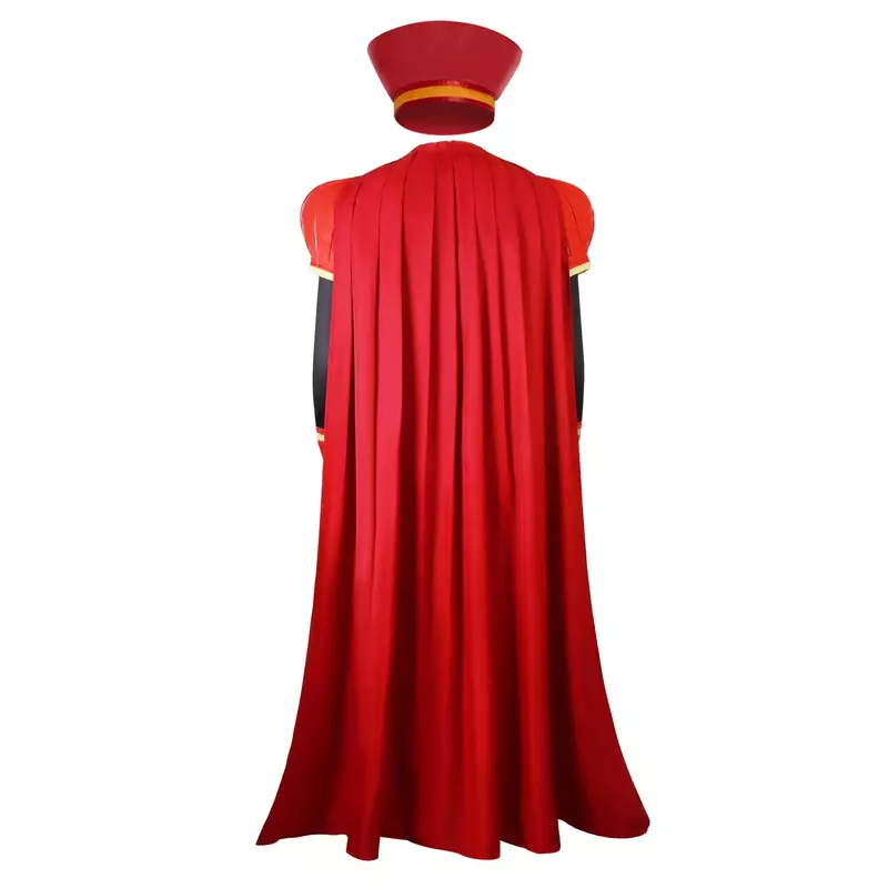 Anime Lord Farquaad przebranie na karnawał średniowiecze czerwony płaszcz zestaw Halloween karnawałowe występy kostiumowe rekwizyty