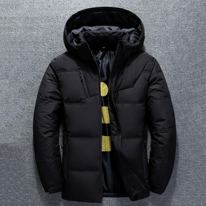Abrigo de plumón de manga larga con bolsillos térmicos para invierno, abrigo de protección para el cuello, elegante