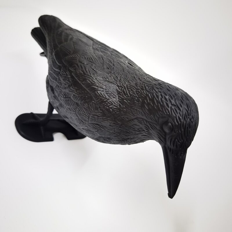 Черная ворона на Хэллоуин искусственное украшение имитация птицы украшение для охоты с подставкой Двор садовый Рабочий стол Реалистичная фигурка