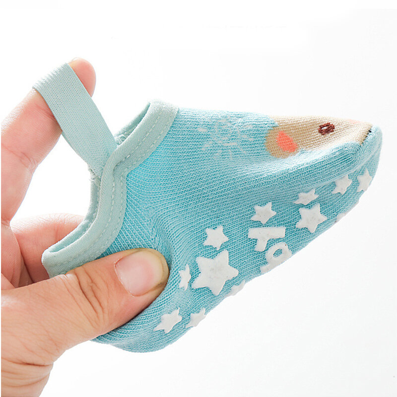 Детские носки из хлопка с противоскользящим ремнем, мягкие детские Носки с рисунком для мальчиков и девочек, для новорожденных