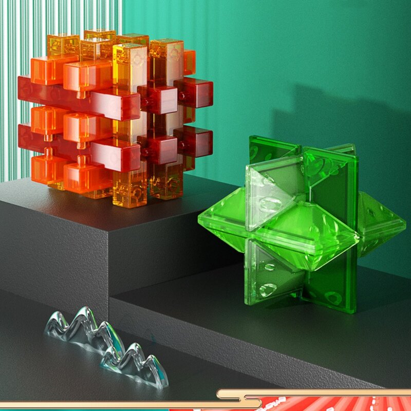 Qiyi Kong Ming Lock Luban Lock IQ 브레인 티저 퍼즐 게임 장난감, 어린이 몬테소리 3D 퍼즐 게임, 잠금 해제 장난감 색상