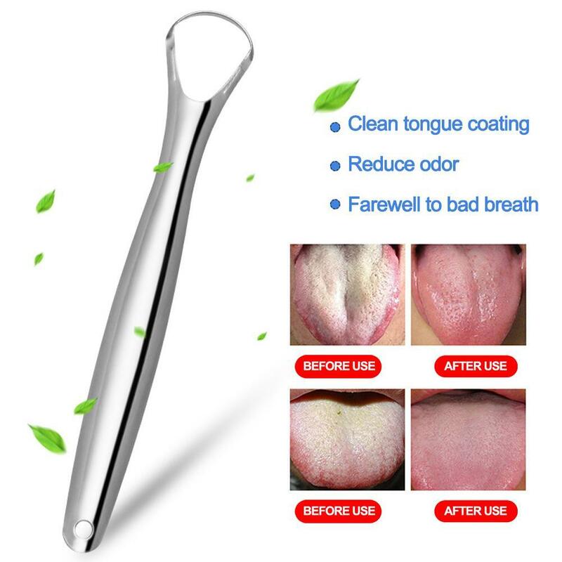 In acciaio inox utile raschietto per lingua detergente per l'alito fresco lingua rivestita strumenti per la cura dell'igiene orale