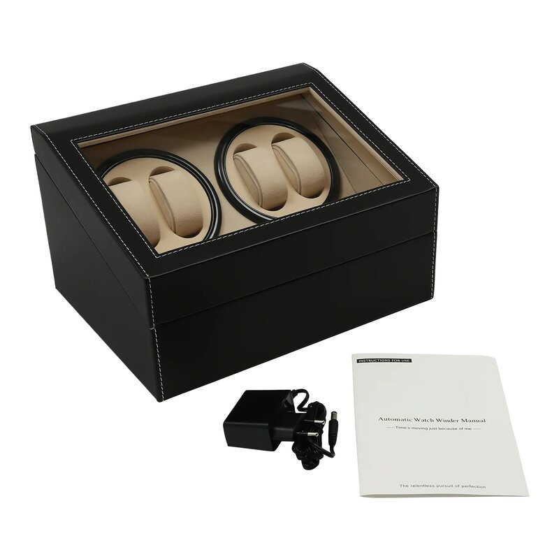 Vendita calda nero/marrone di alta qualità 4 + 6 carica orologi scatola di visualizzazione automatica dell'orologio scatola di immagazzinaggio di lusso mettere giù 10 orologi