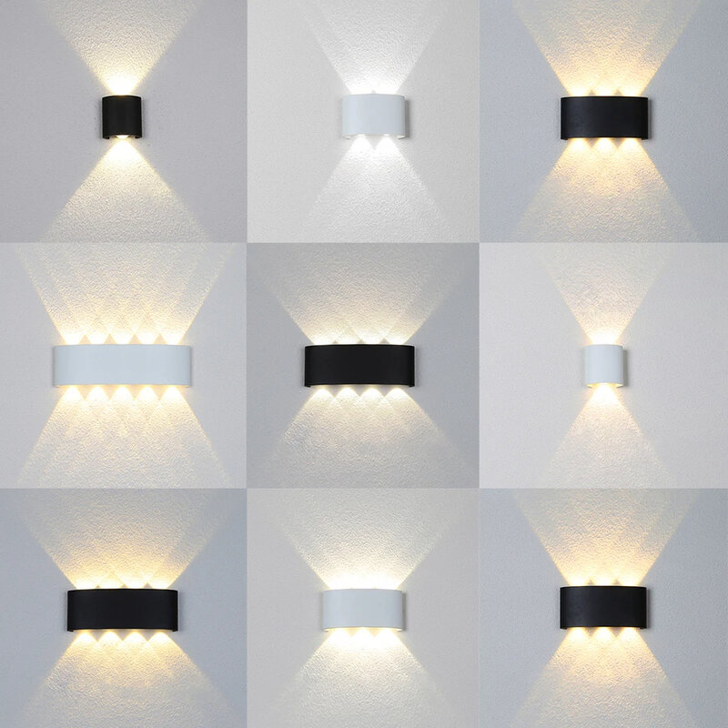 Applique murale LED étanche pour intérieur et extérieur, lampe en frêne créative et minimaliste pour chambre à coucher, 2W, 4W, 6W, 8W, 10W