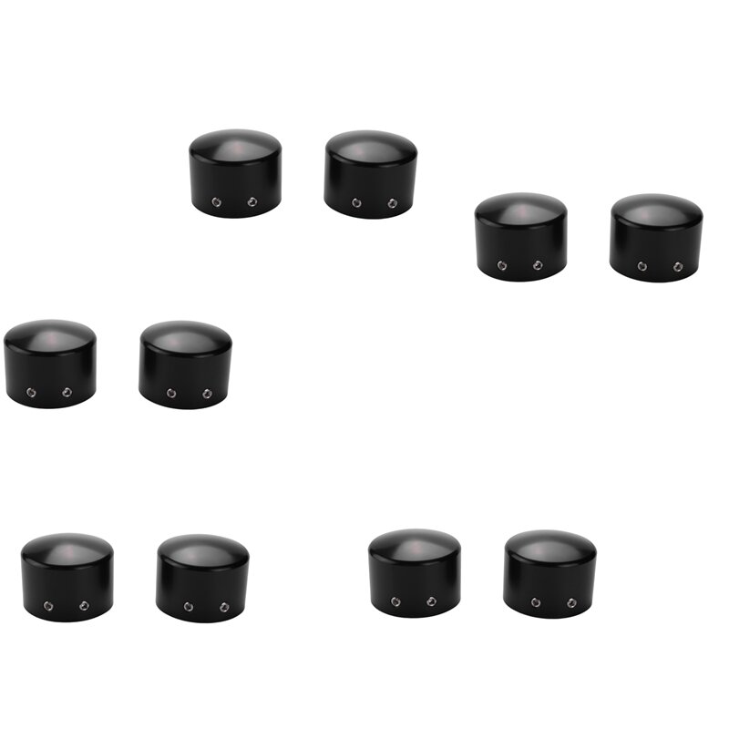10X Black Front Axle Nut Cover Cap For Softail Sportster Dyna Road King Vrod King