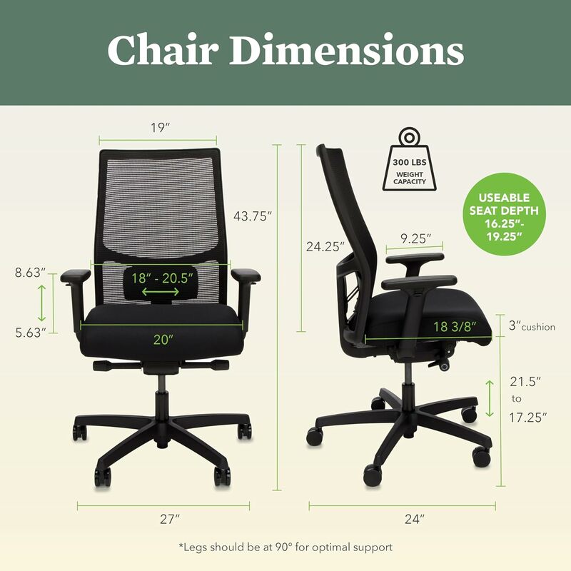 Эргономичное кресло для компьютера-синхронное откидывание, поддержка поясницы, вращающееся колесо для руководителя-серый