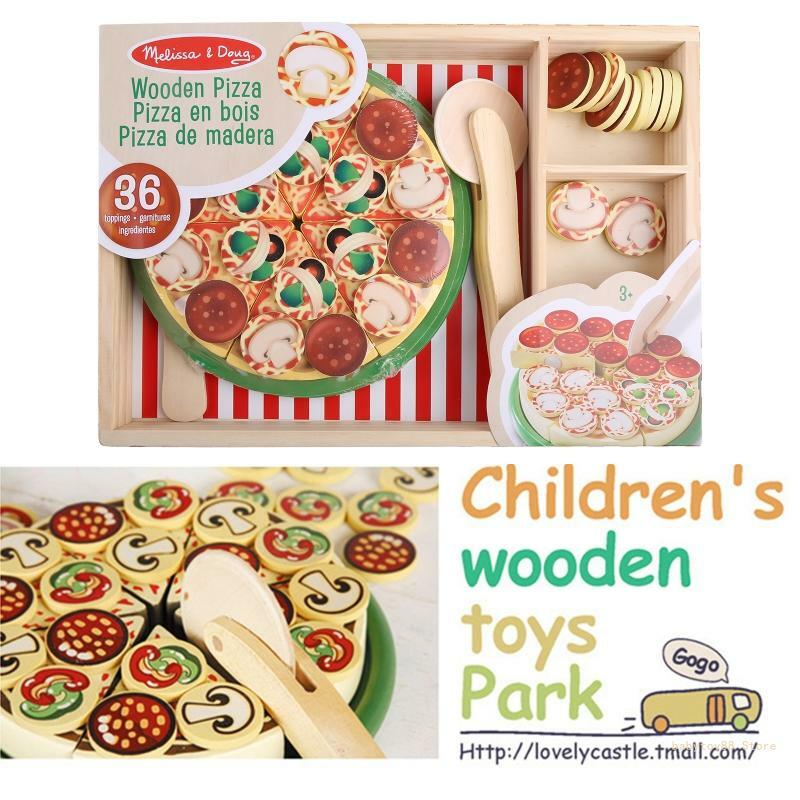Y4UD Drewniana pizza do zabawy Zabawka magnetyczna do wycinania zabawek do ćwiczeń rąk dla dzieci