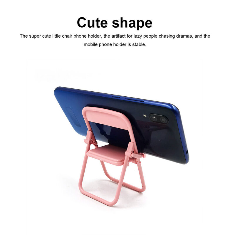 Candy Color Cute Mini Chair Phone Stand Holder, Multi-Angle Desktop Universal Mobile Phone Holder Ipad Cellphone Organizer