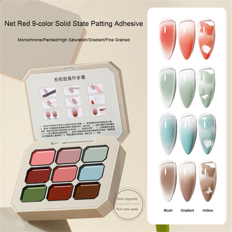 Klej do paznokci Gruby klej Halo Barwienie Stopniowo półstałe emaliowane galaretki Solid Pat Glue Nail Art Nail Art Supplies Gradient Color
