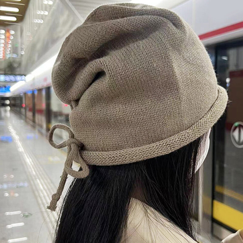 Новая зимняя бархатная теплая шерстяная шапка для женщин подходящая ко всему Корейская вязаная шапка утолщенная уличная Лыжная шапка