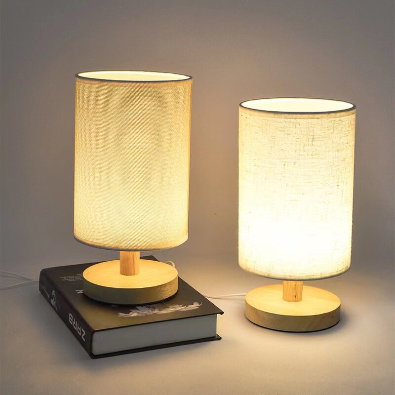 Wooden USB Powered Modern Nordic Wood Table Lamp Night Light For Bedroom Warm White  Bedside Kids Night Light