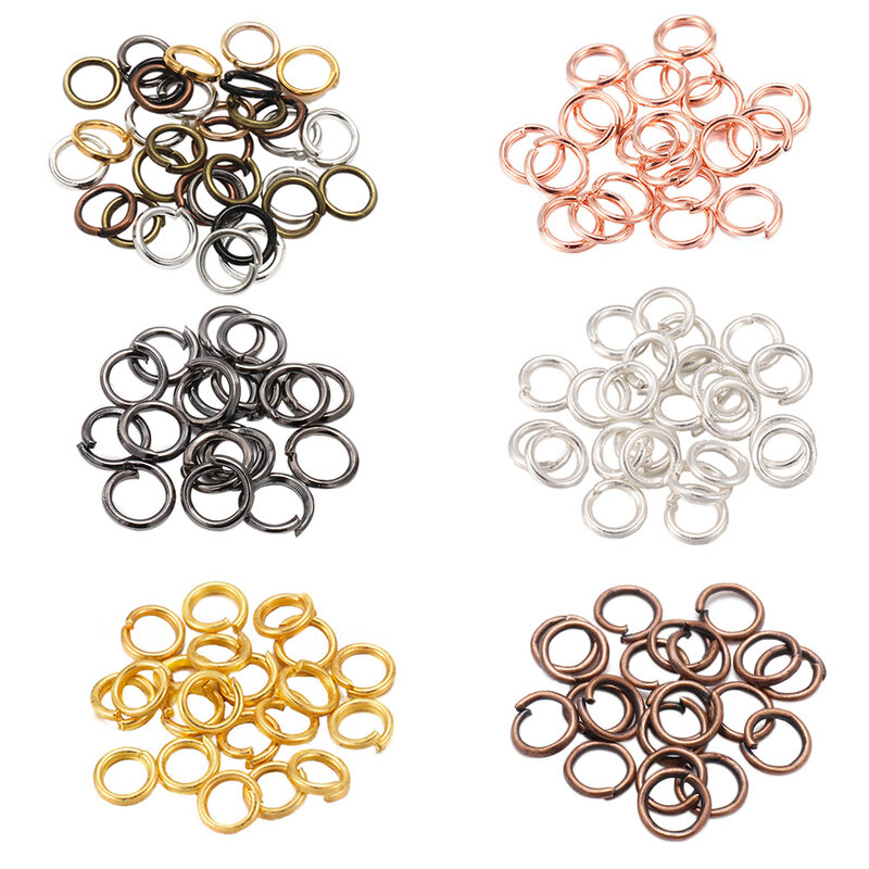 Lote de 50-200 unidades de anillos de salto de 3-20mm, conectores de anillos divididos para accesorios de fabricación de joyas Diy, suministros al por mayor