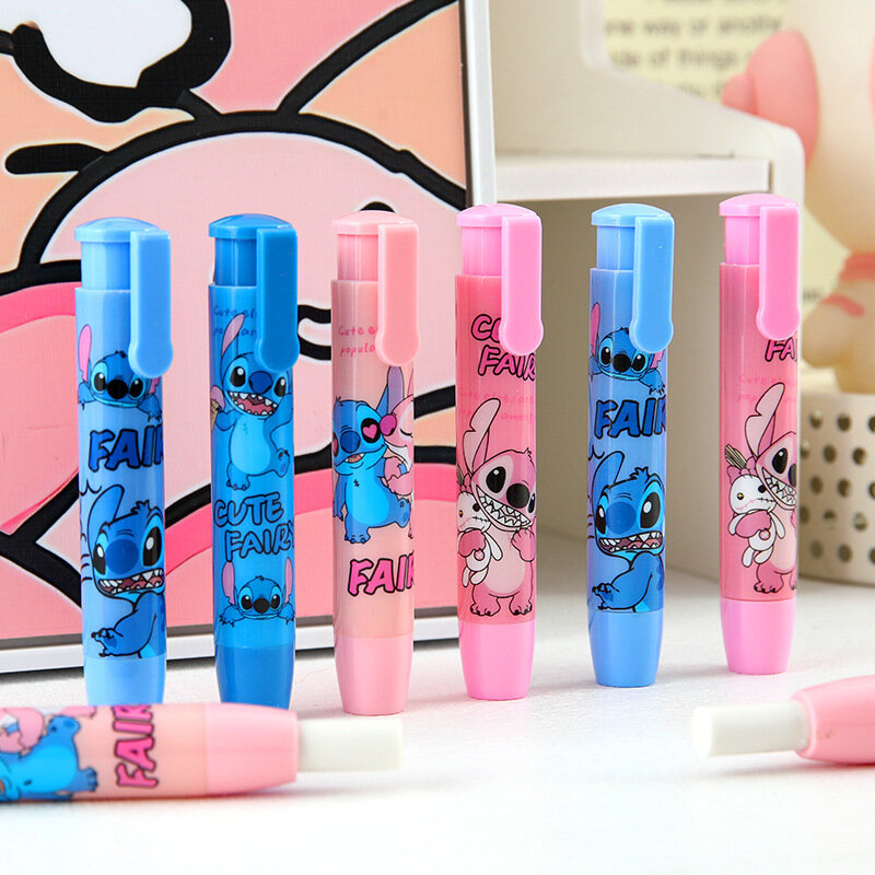 4pcs/lot Disney Creative Stitch Press Eraser Cute Writing Drawing Pencil Erasers Stationery For Kids Gifts School Supplies