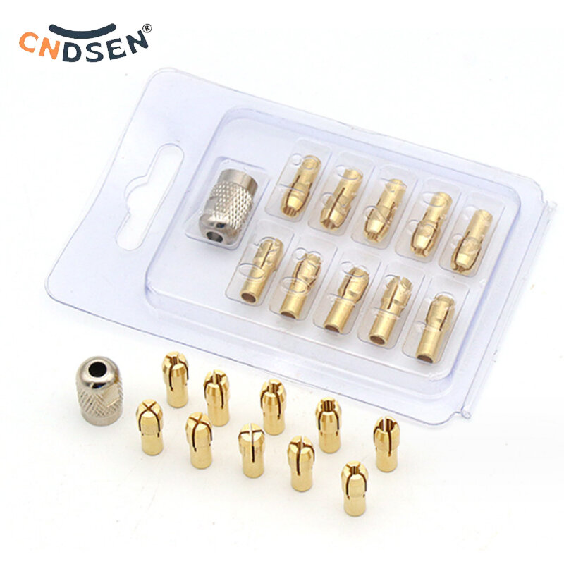 0.5-3.2mm Mini Brass Collet Drill Chuck M7/M8 Nut Electric Grinding Bit Clamp Dremel Rotary Tool Accessories
