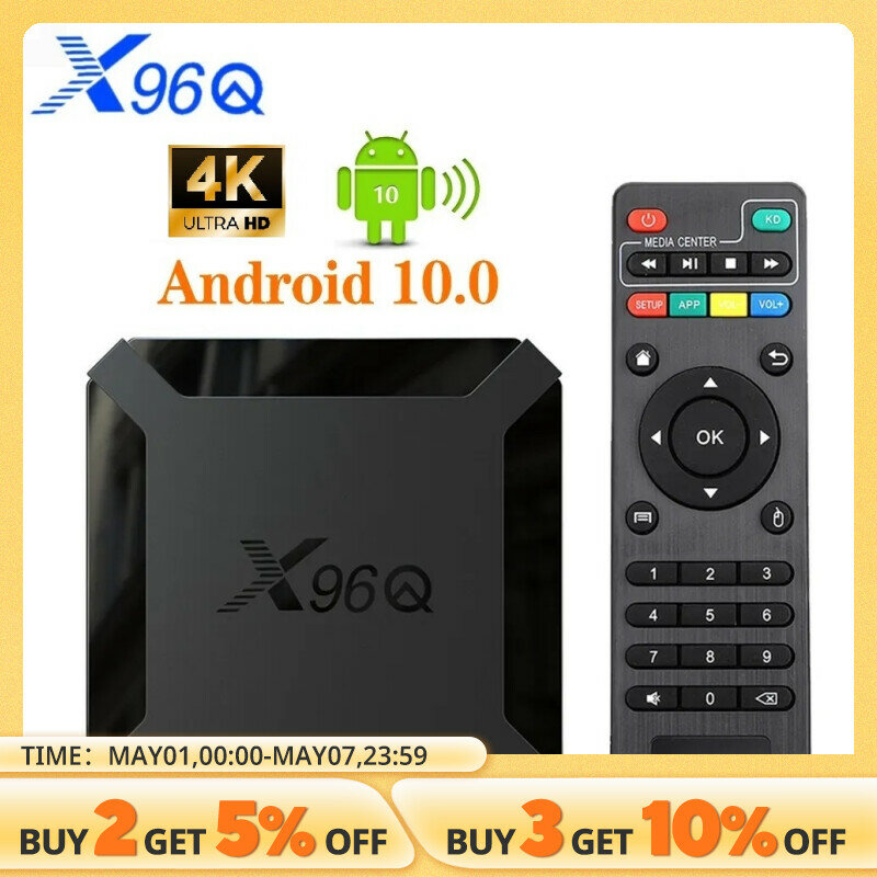 Dispositivo de TV inteligente X96Q, decodificador con Android 10,0, 2GB, 16GB, Allwinner H313, cuatro núcleos, 4K, Wifi 2,4G, reproductor de Google, Youtube, 1GB, 8GB