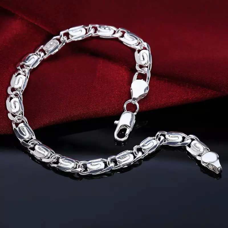 Moda bellissimo braccialetto Color argento per, donna uomo fascino classico regalo festa di nozze gioielli di alta qualità all'ingrosso