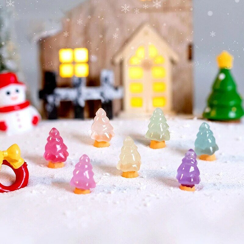 Mini árbol de Navidad luminoso de 5 piezas, decoración de micropaisaje, casa de muñecas, juguete en miniatura, nuevo