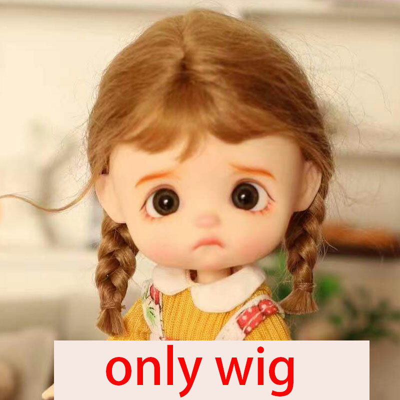 Curly Soft Mohair peruca, rabo de cavalo peruca, acessórios boneca, adequado para Ob11, 1, 12BJD, 1, 8BJD