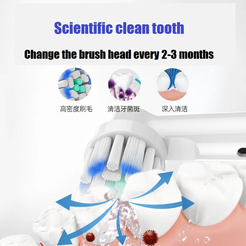 4 buah pemutih sikat gigi elektrik kepala sikat isi ulang untuk Oral B kepala sikat gigi nozel perawatan bersih mulut