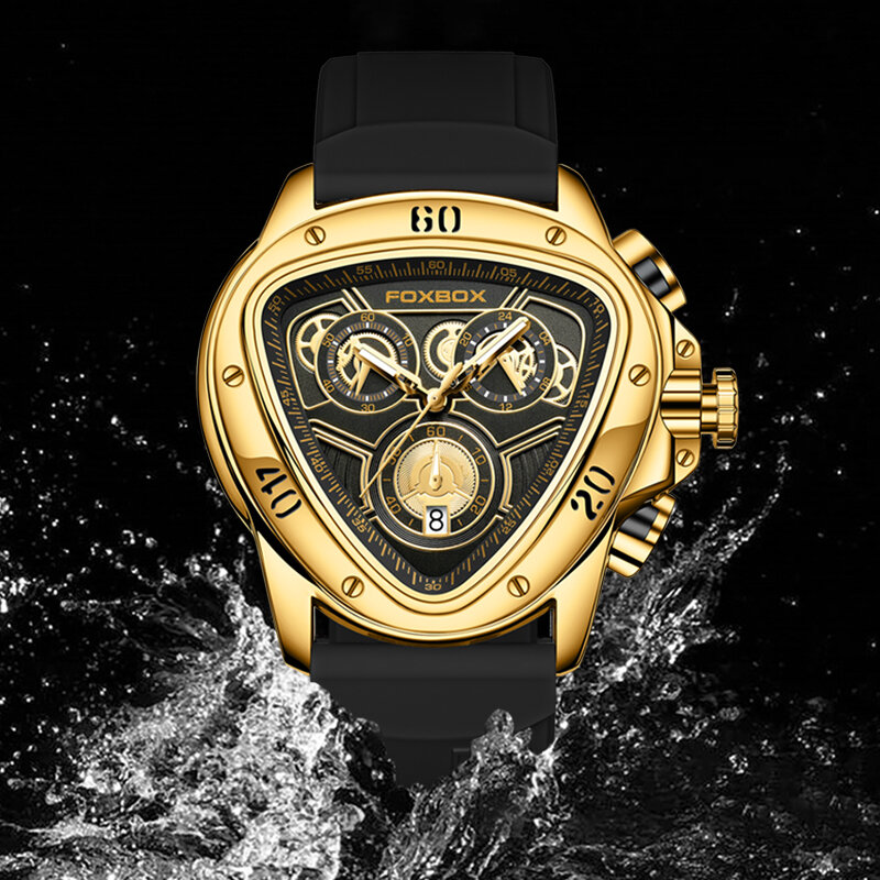 LIGE jam tangan emas untuk pria, arloji merek terkenal mewah modis tahan air olahraga militer Quartz konograf 2023