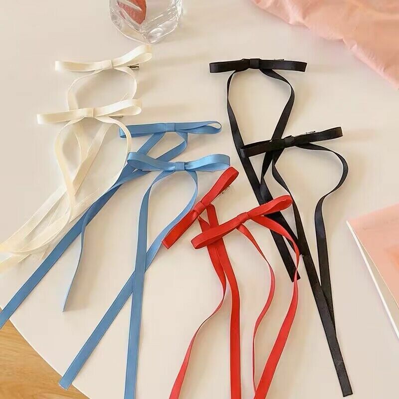 Vintage Large Velvet Bow Hair Clip Trend Long Ribbon Hairpins Barrettes Headband For Women Girl Hair Accessories Wedding Jewelry